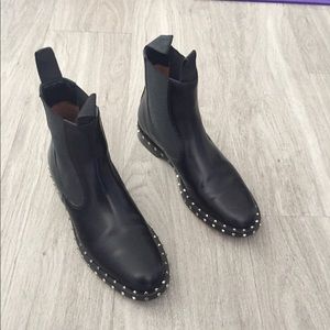 Valentino black studded leather Chelsea boot 37